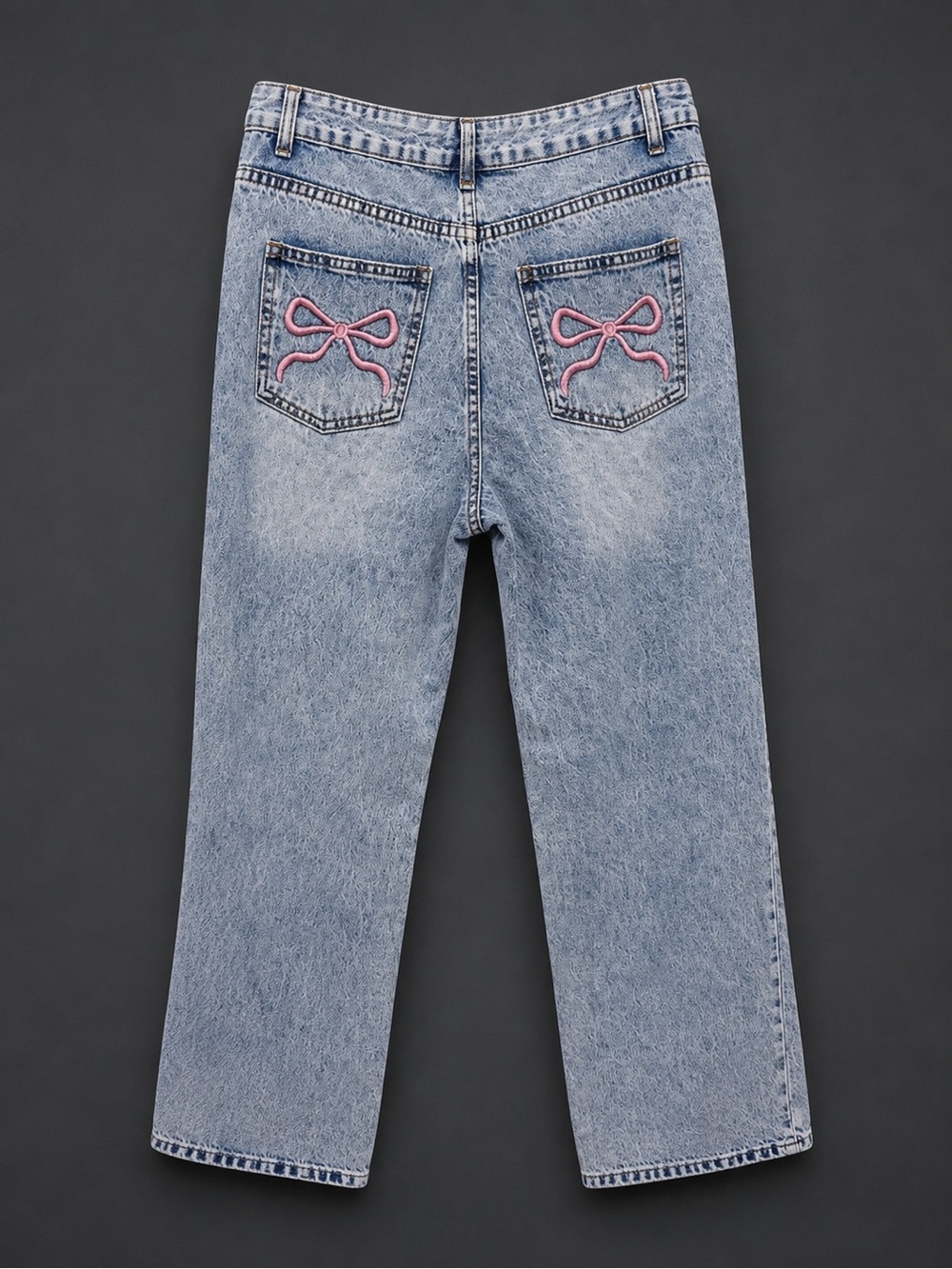 Telepatia Bow Pocket Wide Leg Jeans Women’s 7/28 Light Wash Denim